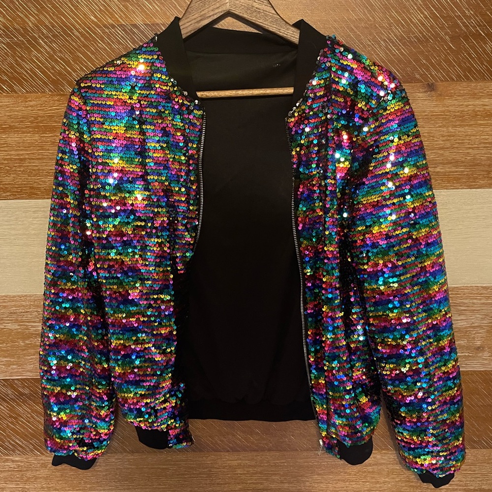 Sequin bomber jacket